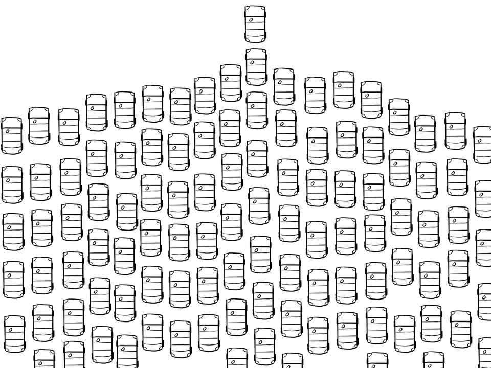 Cartoon of a car with many, many cars behind it